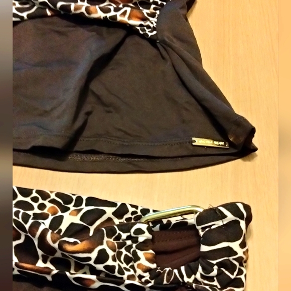 Antonio Milani leopard print two piece swimsuit with brass loops - Picture 4 of 7